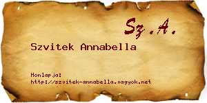 Szvitek Annabella névjegykártya